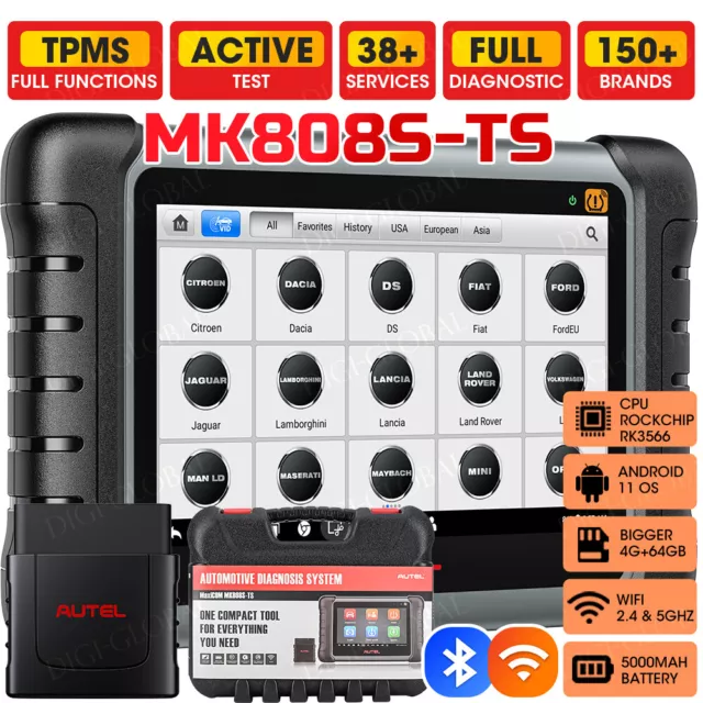 Autel MaxiCOM MK808S-TS MK808S IMMO Full TPMS Relearn Tool Diagnostic Scanner