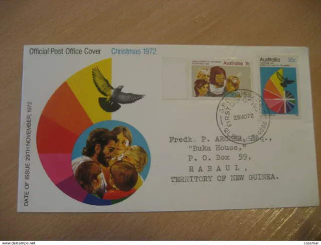 BRISBANE 1972 Yvert 484/5 Christmas Nativity FDC Cancel Cover AUSTRALIA