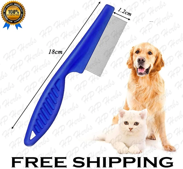 Pets Flea Lice Comb for Cat Dog, Stainless Steel Fine Tooth - Tear Stain Remover