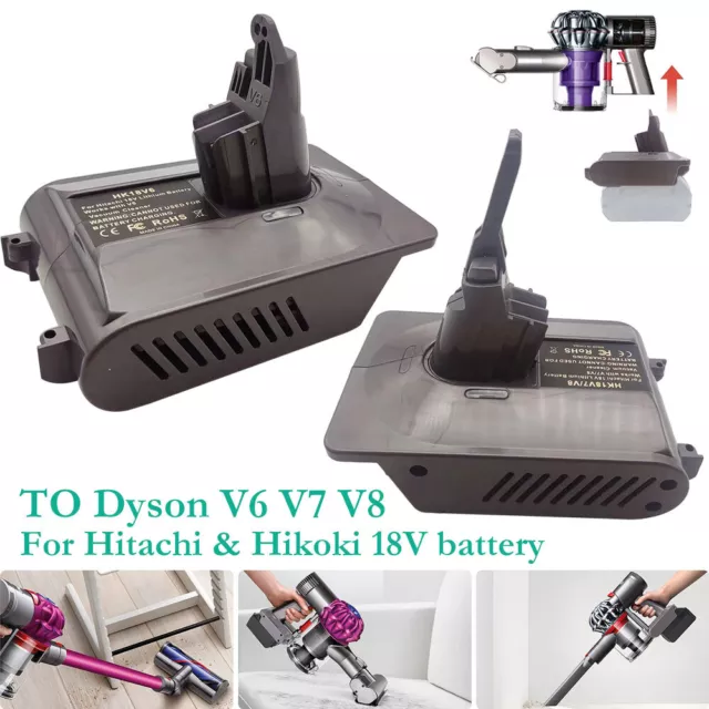 Battery Adapter Converter for Hitachi & Hikoki 18V Battery to for Dyson V6/V7/V8