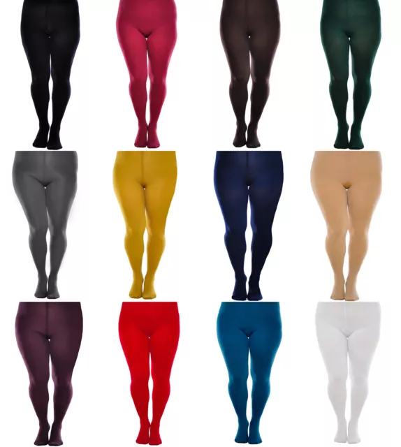 60 Denier Womens Opaque Microfibre TIGHTS Various Colours Size S - XXL New