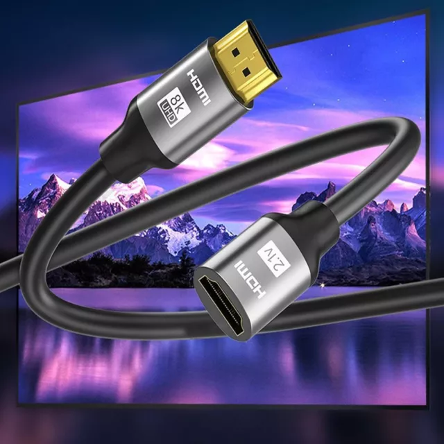 Alta velocidad Macho a hembra HDMI Extension Cable HDMI 2,1 Cable de vídeo 3