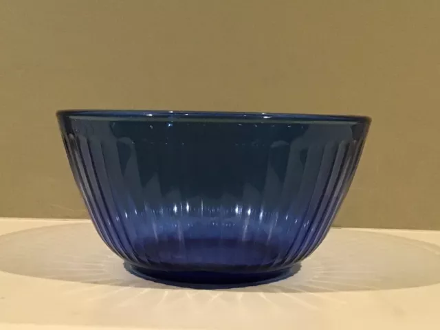 Pyrex 7402-S Cobalt Blue Ribbed Glass 6 Cup Mixing Bowl