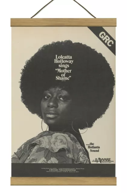 Rare Loleatta Holloway "Mother..." Original Promo Ad, Mounted w/Magnetic Frame