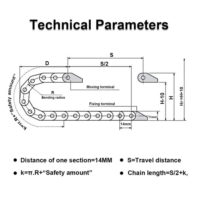 Energy Chain Easy To Install Nylon Energy Chain With Good Toughness For CNC