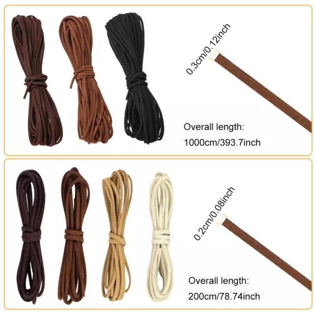 7bundles 5 Colors Necklaces For Jewelry 10m/2m Long Leather Cord Suede Strong