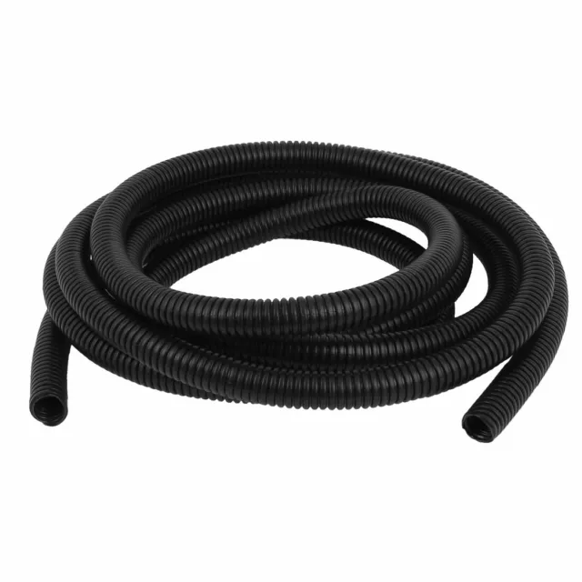 2.6 M 10 x 13 mm Plastic Corrugated Conduit Tube for Garden,Office Black