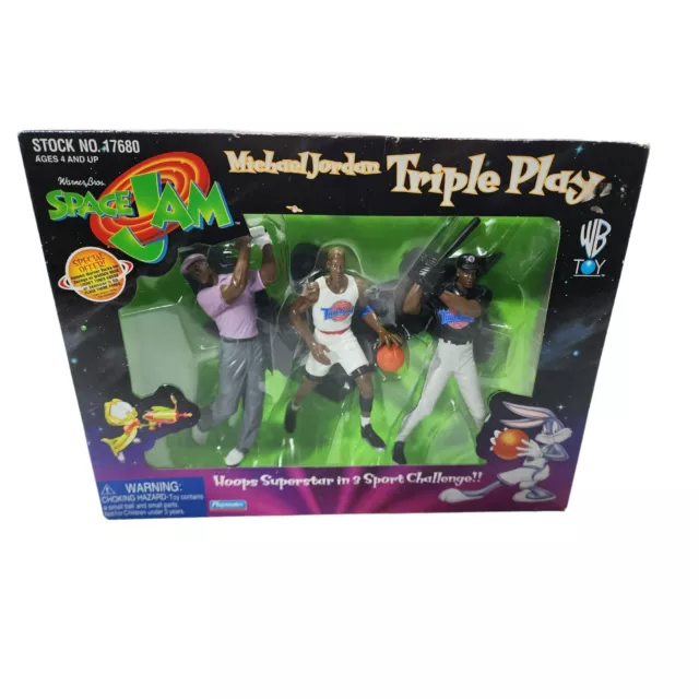 MICHAEL JORDAN TRIPLE Play Space Jam Figure Set Playmates Vintage 1996 ...