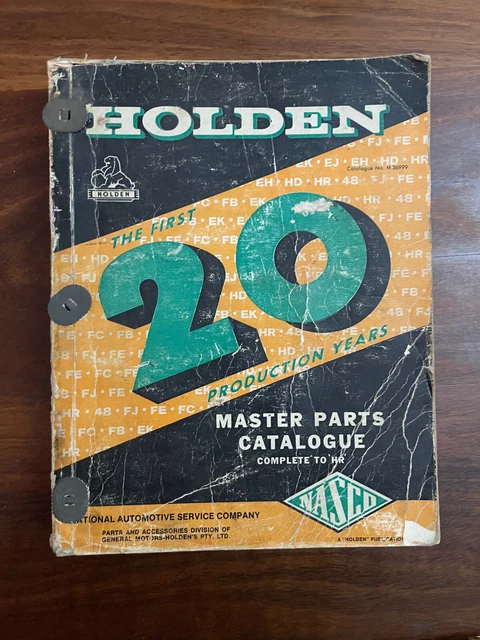 20 YEARS HOLDEN Master Parts Catalogue Fx 215 Fj Fb Fe Ek Ej Eh Hd