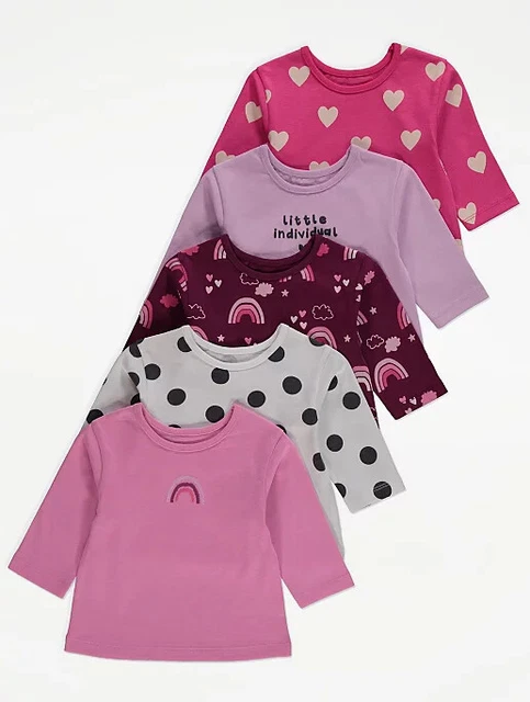 Splendido pacchetto t-shirt per ragazze, confezione da 5, prima taglia *nuovissima con etichette*