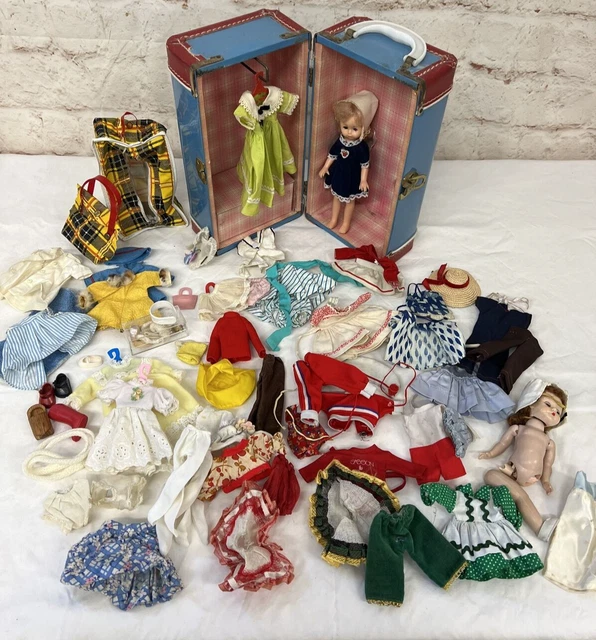 Vintage Doll Lot Ginny & Clothes & Case