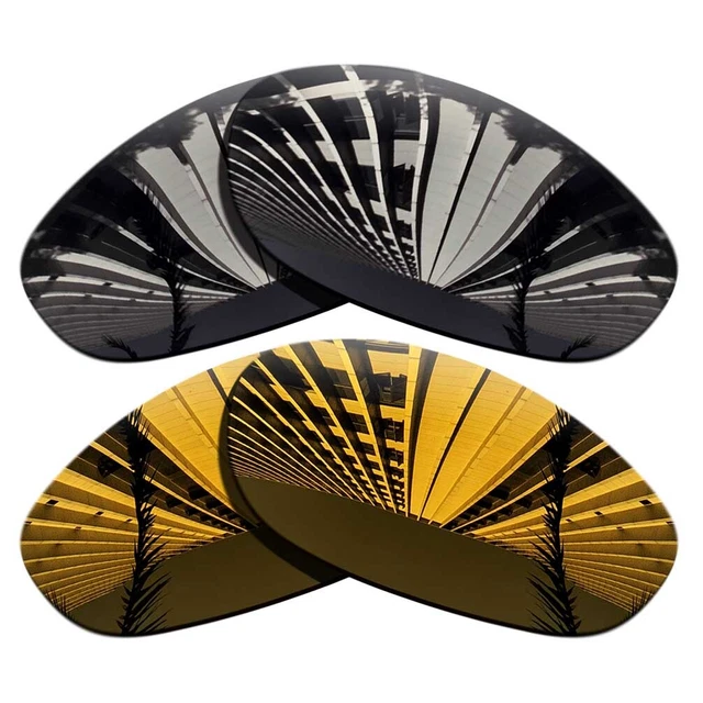 2Pairs Polarized Replacement Lenses For-Oakley Monster Dog-Black+Copper Gold