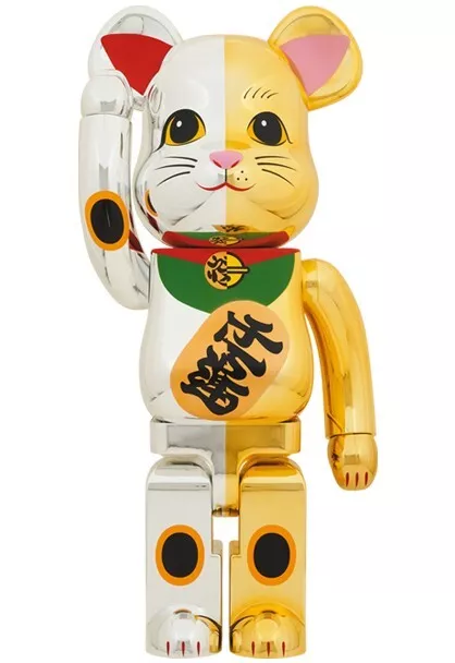 Bearbrick beckoning cat gold-plated emission 400%