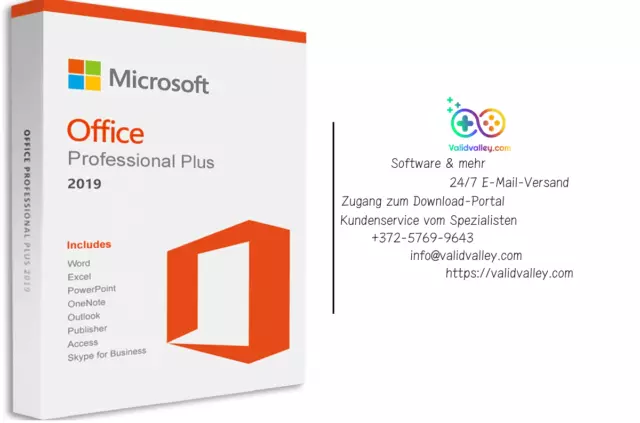 Microsoft Office 2019 Pro Plus (5Pcs) - Produktschlüssel- 24/7 E-Mail - Download
