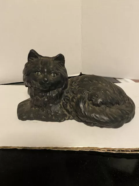 Antique Cast Iron Door Stop Cat Figurine, 10.5” long Antique Cast Iron Door Stop Cat Figurine, 10.5” long