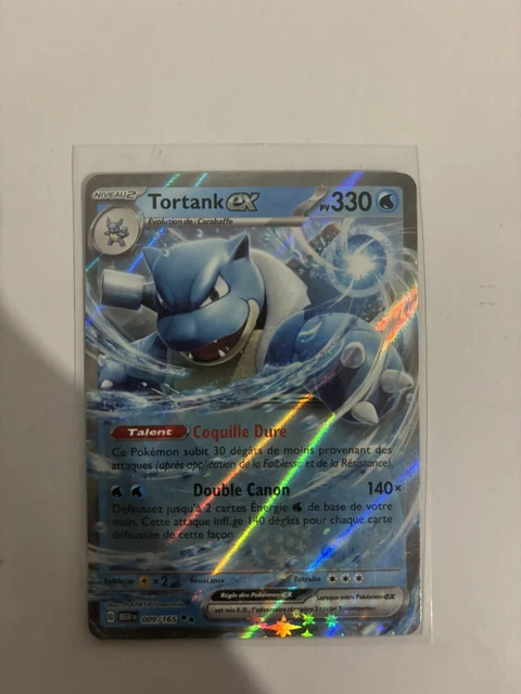 Coffret 10 Cartes Pokémon Françaises - Tortank Ex 9/165 - Ultraboost X Écarlate Et Violet 3.5 - Boosters Officiels