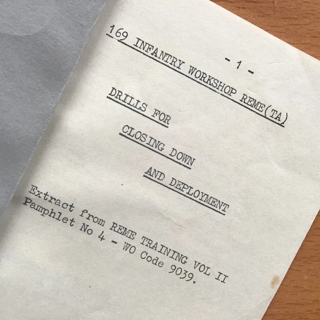 Reme Letters ORIGINAL BRITISH ARMY Reme Pamphlet: Drills For Closing Down ...