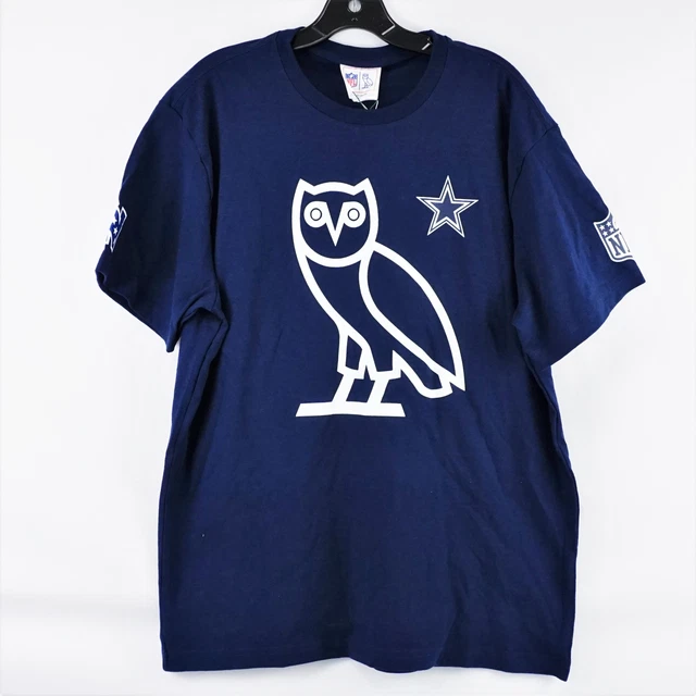 OVO x Dallas Cowboys NFL Owl Logo T-Shirt In Men's Size L Navy