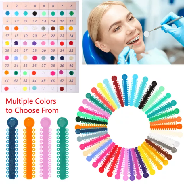 Dental Ligature Ties Light Force Ortho Rubber Elastic Band 1040Ring/Bag colors 3