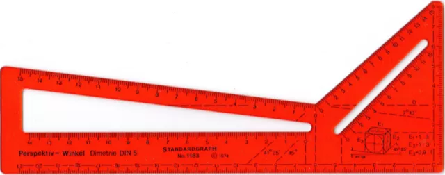 Zeichen Schablone Standardgraph 1183 Perspektiv-Winkel Dimetrie