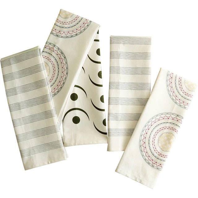 Set of 3 Kitchen Towels Dishcloths 100% Cotton Dish Towel Decorative Tea Towels