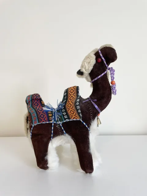 Vintage Plush Camel Toy Figure, Ornament, Camel Pattern Figurine