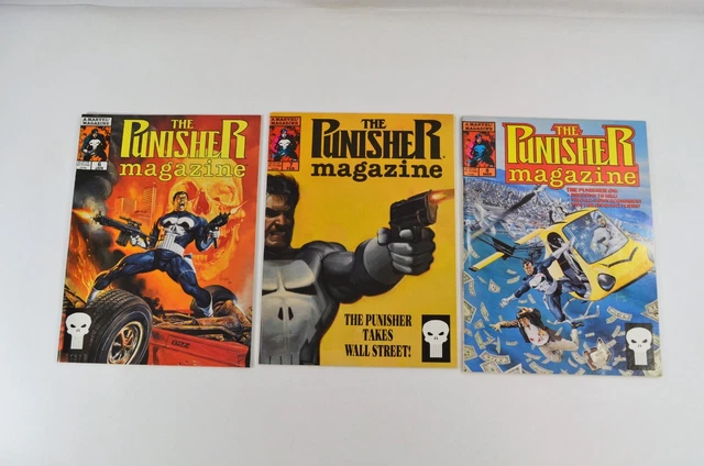 The Punisher Magazine 6 7 8 Marvel Comics 1990 Lot of 3 Mostly NM