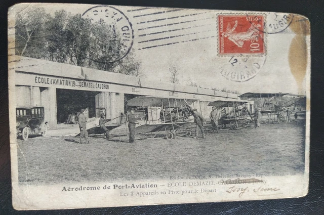 Carte Postale Ancienne Paris – Aérodrome De La Porte Maillot Datée 1912