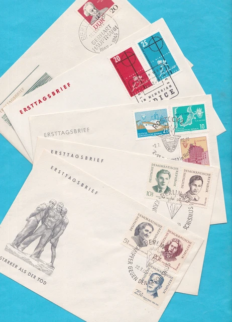 DDR Ersttagsbriefe - 5 Stück - aus dem Jahr 1962
