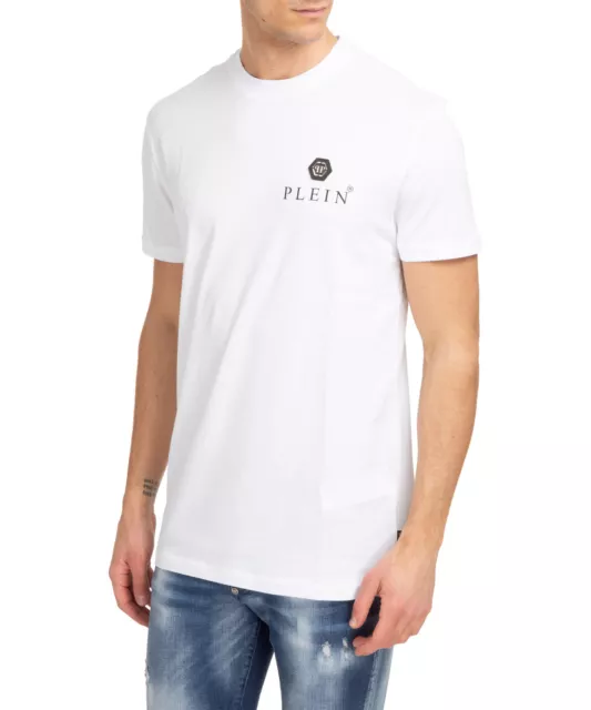 Philipp Plein t-shirt homme hexagon SACC-MTK5697-PJY002N_01 col rond White
