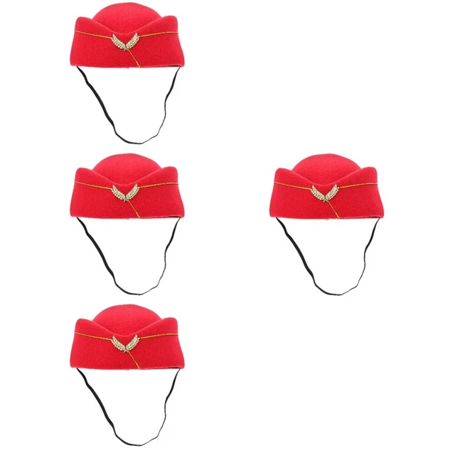 4 pz cappello da hostess performance donna donna berretto compagnia aerea Miss berretti