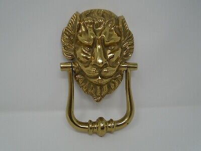 Large Heavy Brass Lion Head Door Knocker