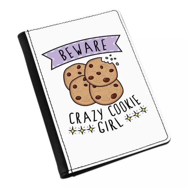 Beware Crazy Cookie Girl Passport Holder Cover Case Joke Daughter Childrens Kids