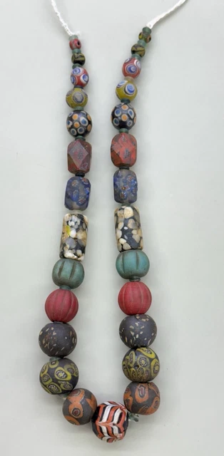 Collier Vintage Années 60-70 En Pâte De Verre Type Agate Lignée - Bijou Rétro Femme