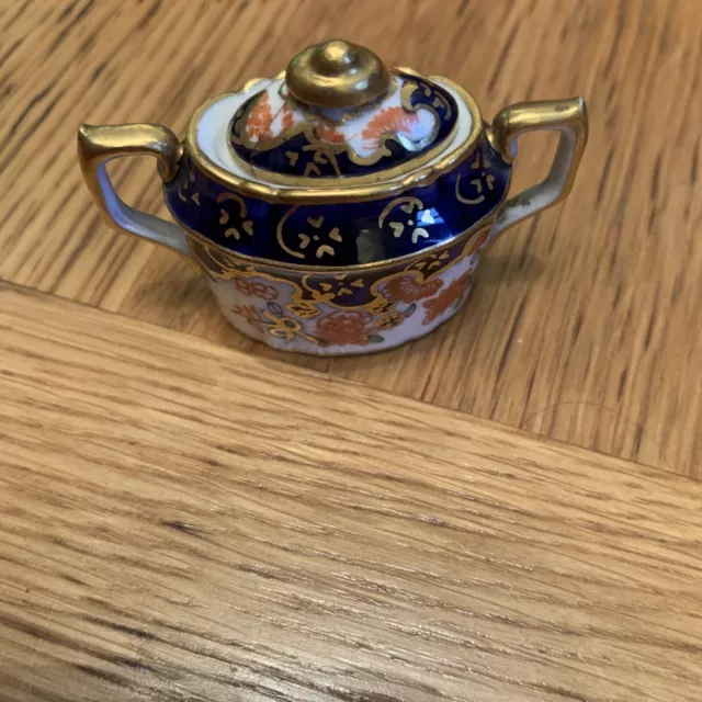 Royal Crown Derby Lidded Miniature Pot Tureen - Some Damage To Lid