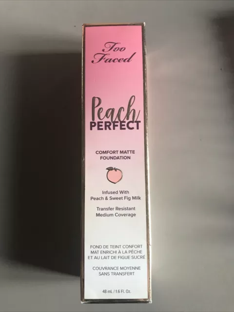 Too Faced, Pfirsich perfekt, komfortable matte Foundation, gewürzter Rum, 48 ml