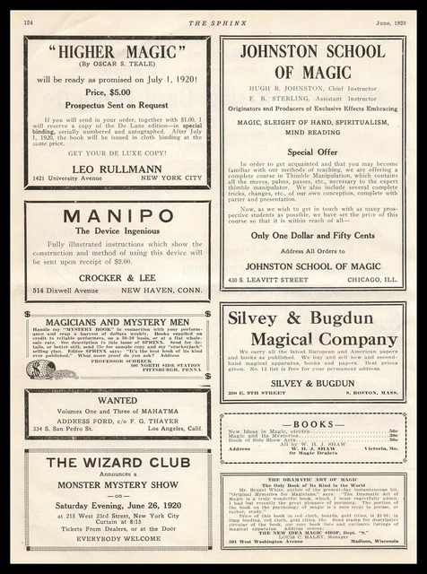 1920 Higher Magic By Oscar S. Teale Book Leo Rullmann New York Vintage Print Ad