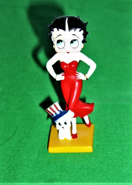 Vintage Betty Boop w/Pudgy Wearing Uncle Sam Hat Figurine HTF ~ 4th of July