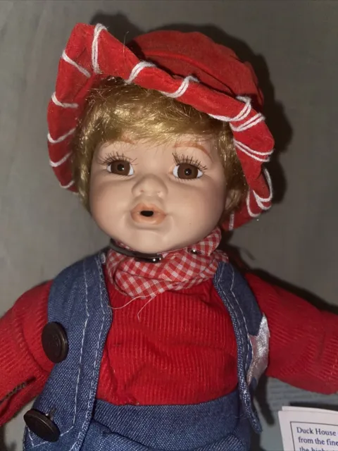 “Little Cowboy” By Duck House Heirloom Dolls Porcelain NWT And Box COA