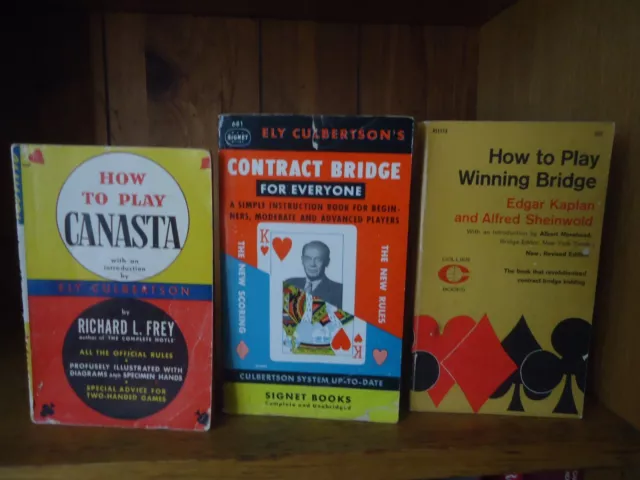 Lot of 3 PB How to Play Canasta Frey Contract Bridge Culbertson Winning Bridge