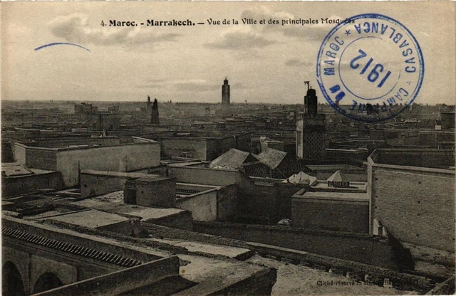 CPA AK MARRAKECH Vue de la Ville et des principales Mosquées MAROC (688279)