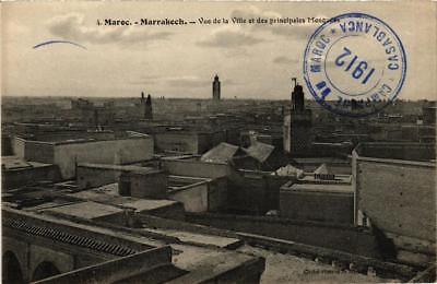 CPA ak marrakech view of the city and the main mosque morocco (688279)