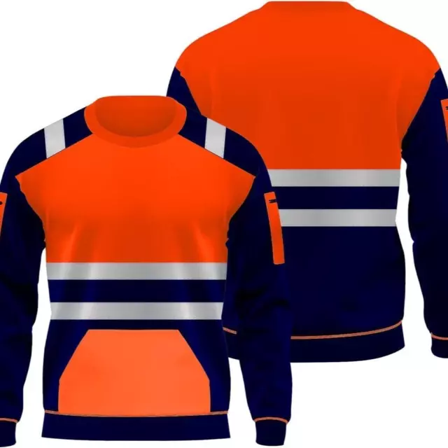 Mens Hi Viz High Visibility  Sweatshirt Jumper Workwear