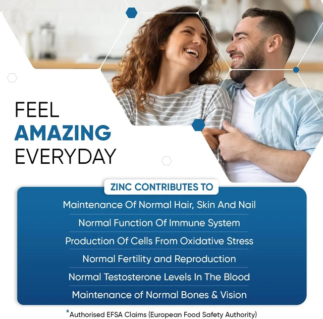 ZINC TABLETS 50MG 400 Vegan Zinc Bisglycinate Tablets 6+ Months