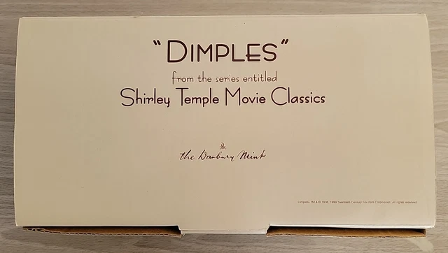 Shirley Temple Danbury Mint Movie Classics "DIMPLES" PORCELAIN Doll