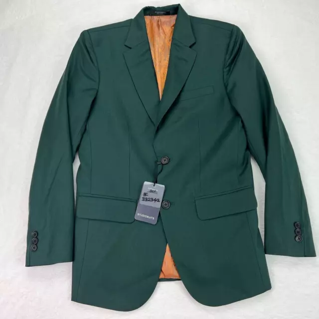 StudioSuits NWT Mens Sz 36R Custom Made Bespoke Green Sport Coat Blazer Jacket