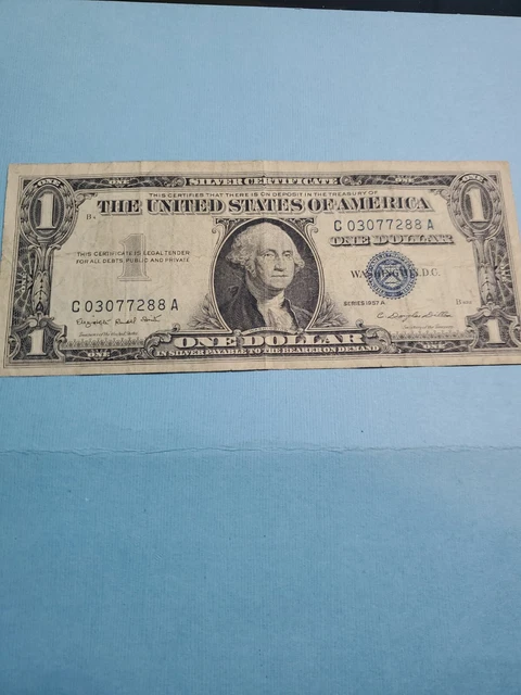 1957 A One Dollar Bill Silver Certificate Star Note Blue Seal