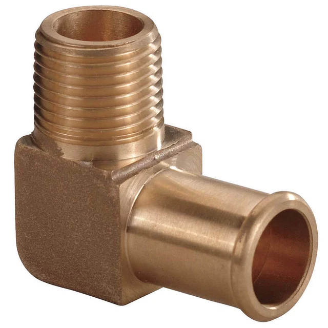 SPEEDAIRE 6AFK0 Beaded  Fitting,Brass,1/2"NPTx3/4"Barb