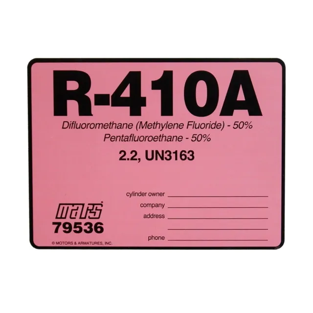 R-410A / R410A Label # 79536 , SOLD EACH