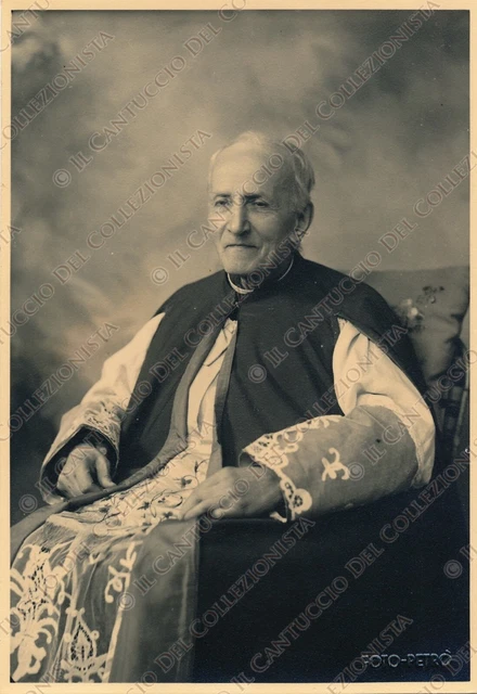 1938 CARAVAGGIO Ritratto Monsignor Angelo Gobbetti Fotografia Petrò